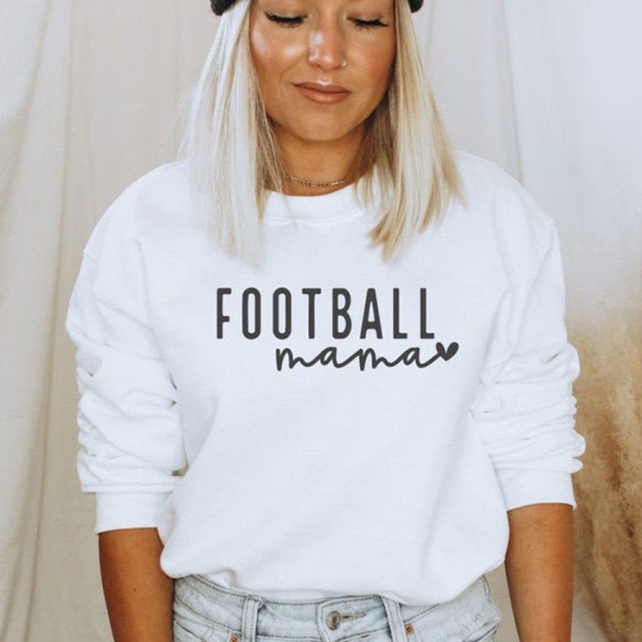 Women'S Favoshape | Women'S Football Mama Crewneck Sweatshirt