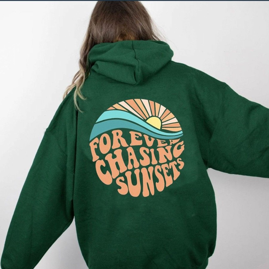 Women'S Favoshape | Women'S Forever Chasing Sunsets Printed Hoodie