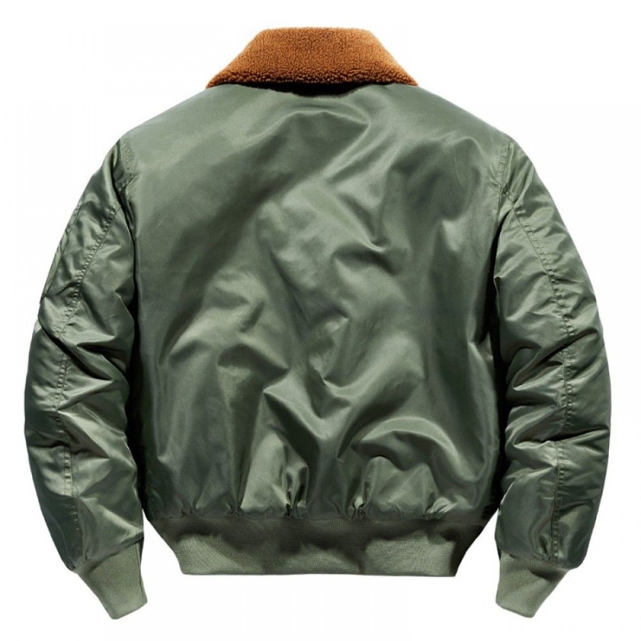 Men'S Favoshape | Men'S Classic B15 Bomber Flight Fur Collar Jacket