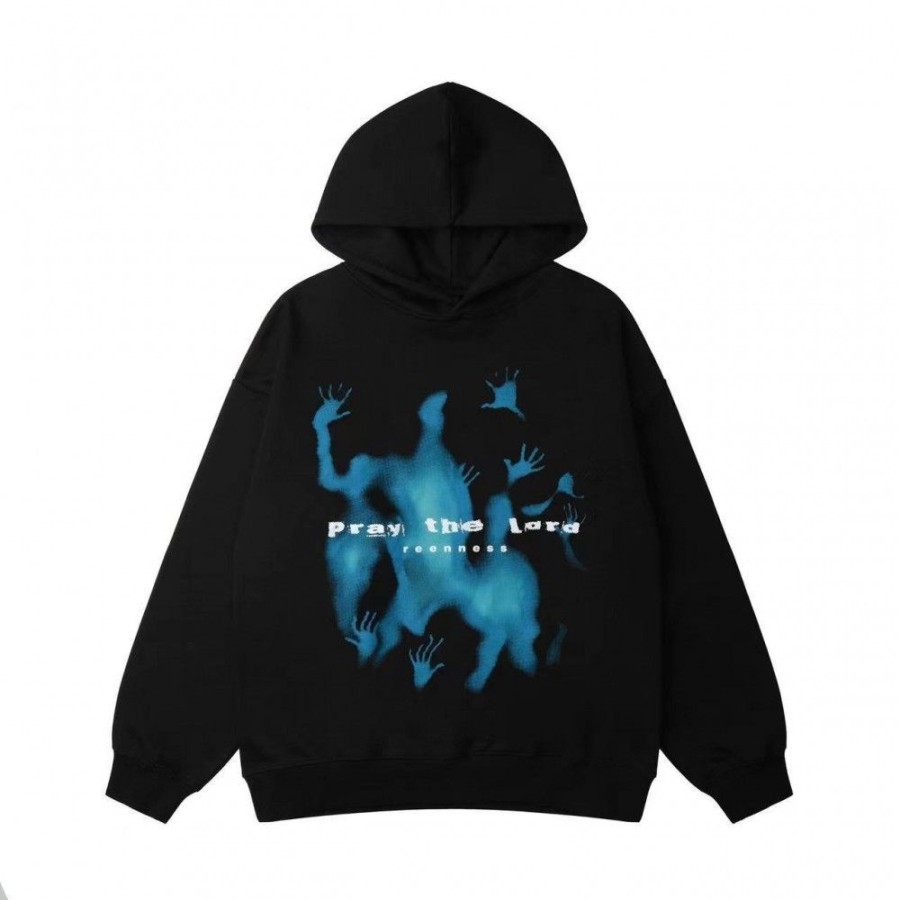 Men'S Favoshape | Hip Hop Unisex Blue Souls Pray The Lord Hoodie