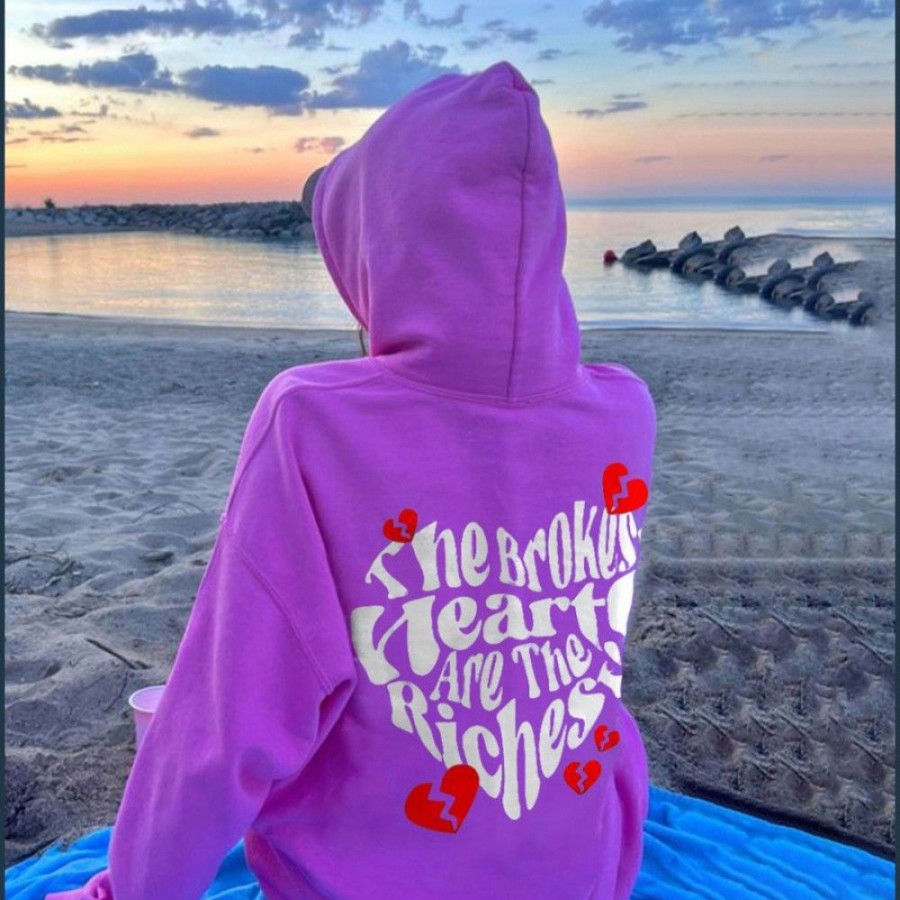 Men'S Favoshape | Men'S Heart Shaped The Brokest Hearts Are The Richest Hoodie