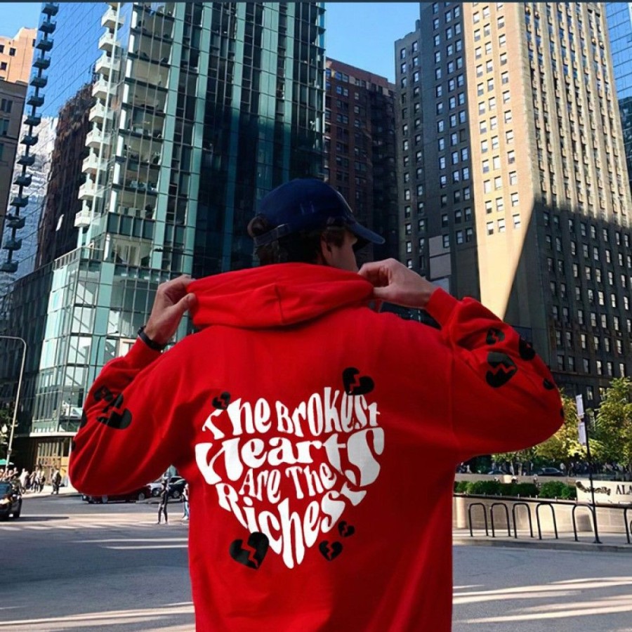 Men'S Favoshape | Men'S Heart Shaped The Brokest Hearts Are The Richest Hoodie