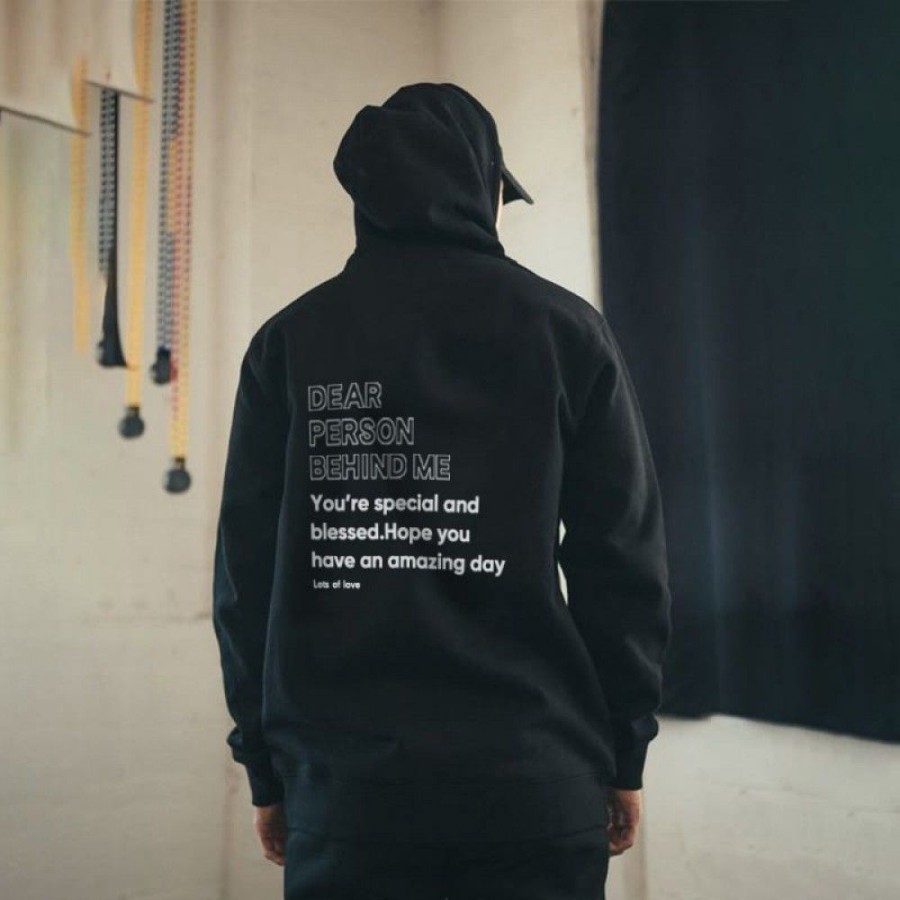 Men'S Favoshape | Men'S Dear Person Behind Me You'Re Special And Blessed Hoodie Black