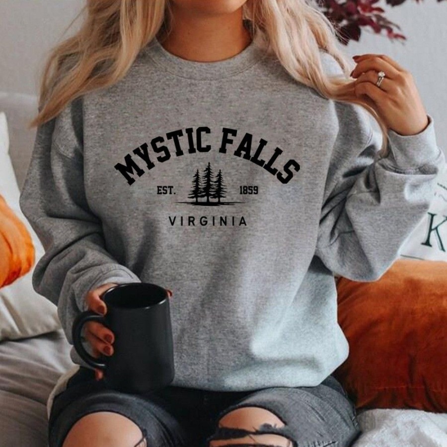 Women'S Favoshape | Women'S Virginia Mystic Falls Crewneck Sweatshirt