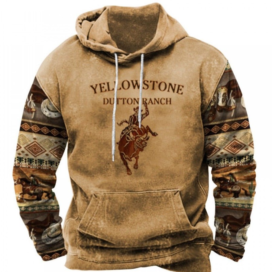 Men'S Favoshape | Men'S Western Yellowstone Dutton Ranch Printed Hoodie