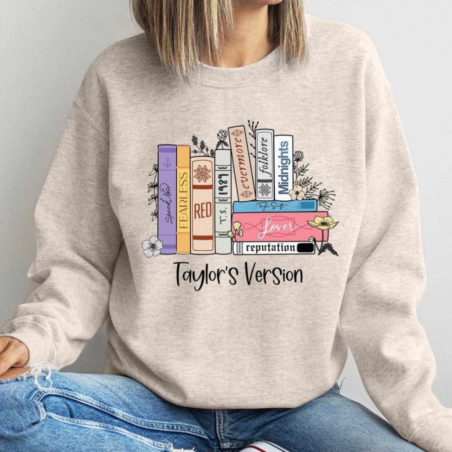 Women'S Favoshape | Women'S Taylor'S Version Album Crewneck Sweatshirt Gray