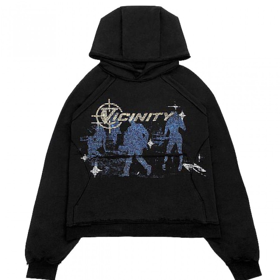 Men'S Favoshape | Hip Hop Vicinity Binary Loose Hoodie