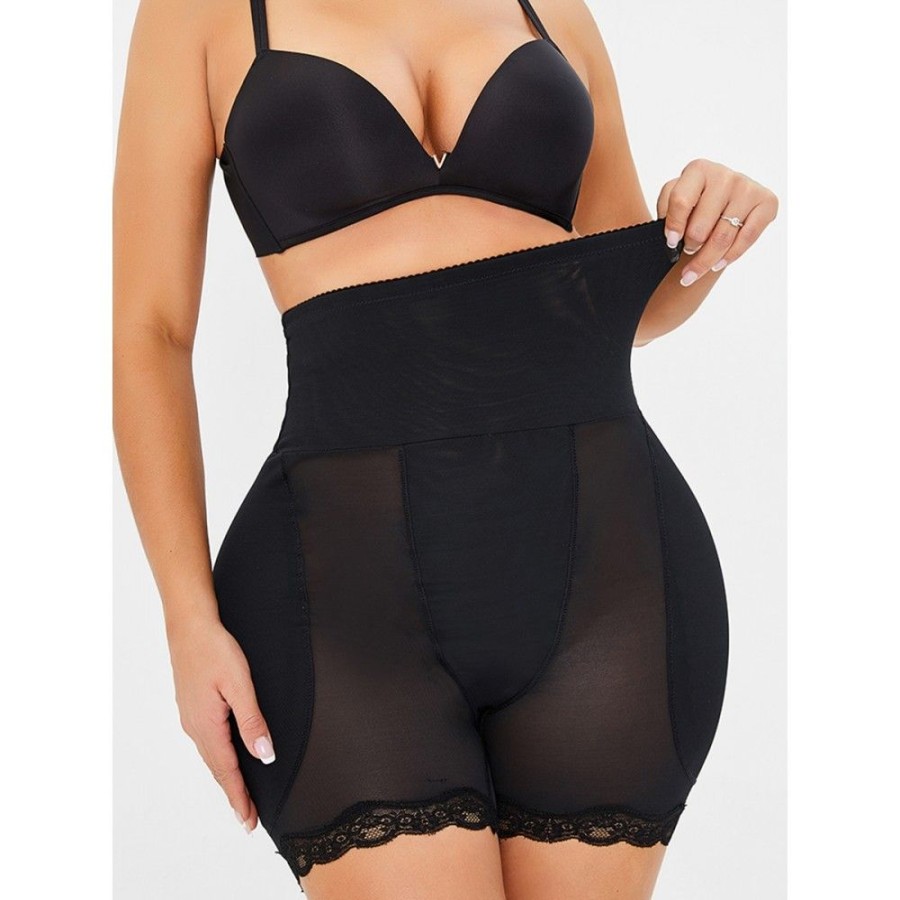 Shapewear Favoshape | Padded Butt Lifter Plus Size Firm Abdomen Belly Control Shorts And Panties Black