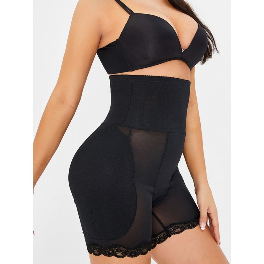 Shapewear Favoshape | Padded Butt Lifter Plus Size Firm Abdomen Belly Control Shorts And Panties Black