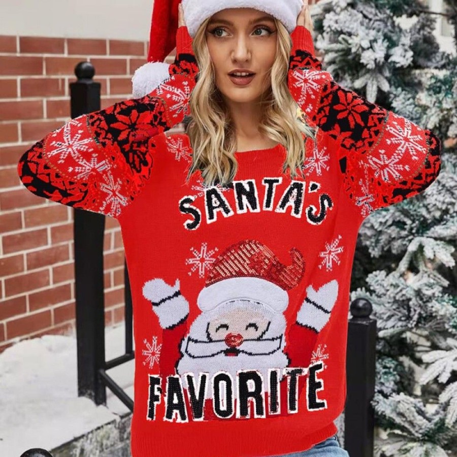 Ugly Sweater Favoshape | Santa'S Favorite Round Neck Ugly Christmas Sweater