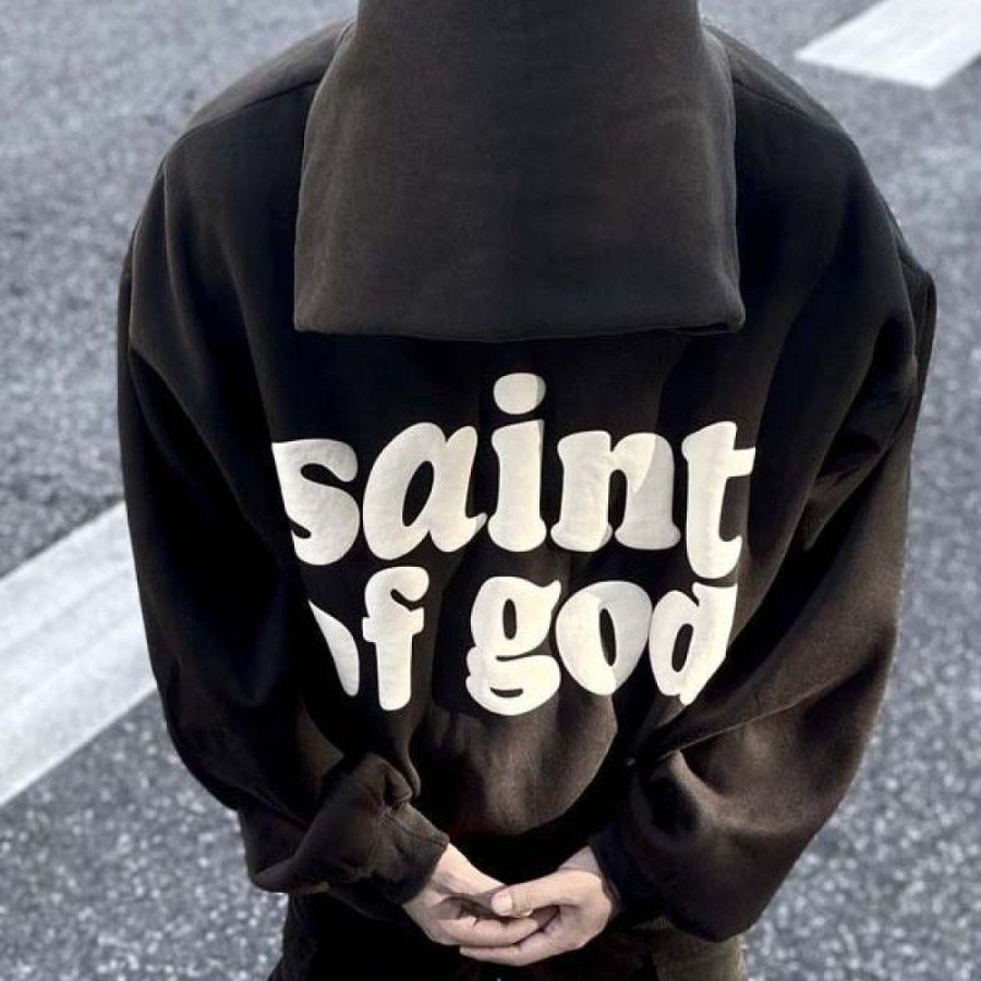 Men'S Favoshape | Hip Hop Streetwear Saint Of God Hoodie