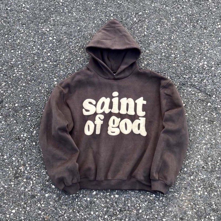 Men'S Favoshape | Hip Hop Streetwear Saint Of God Hoodie