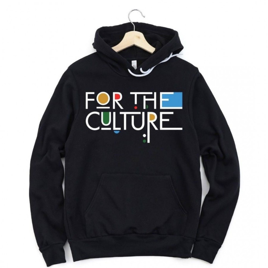 Men'S Favoshape | Men'S Classic For The Culture Printed Hoodie Black