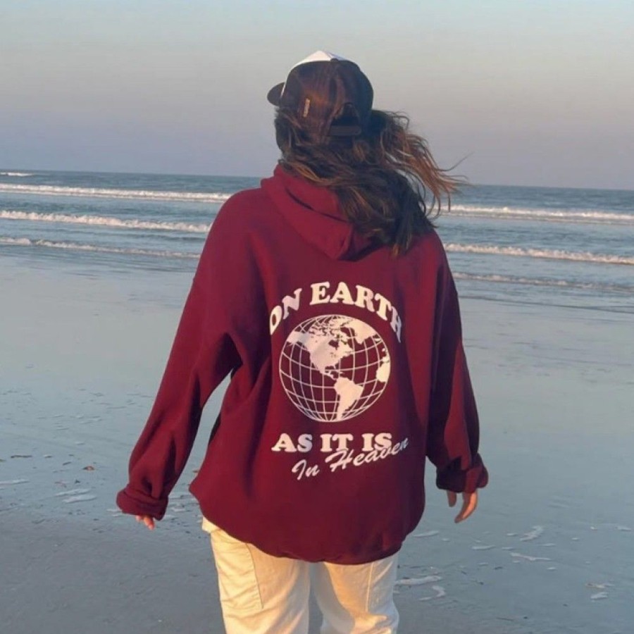 Women'S Favoshape | Women'S Inspirational On Earth As It Is In Heaven Hoodie