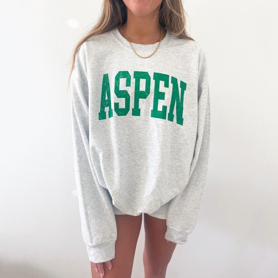 Women'S Favoshape | Women'S Aspen Crewneck Sweatshirt Gray