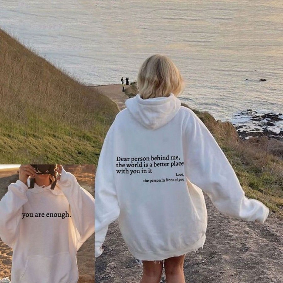 Women'S Favoshape | Dear Person Behind Me You Are Enough Printed Hoodie