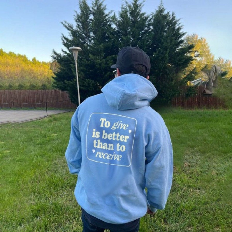 Men'S Favoshape | Men'S To Give Is Better Than To Receive Printed Hoodie