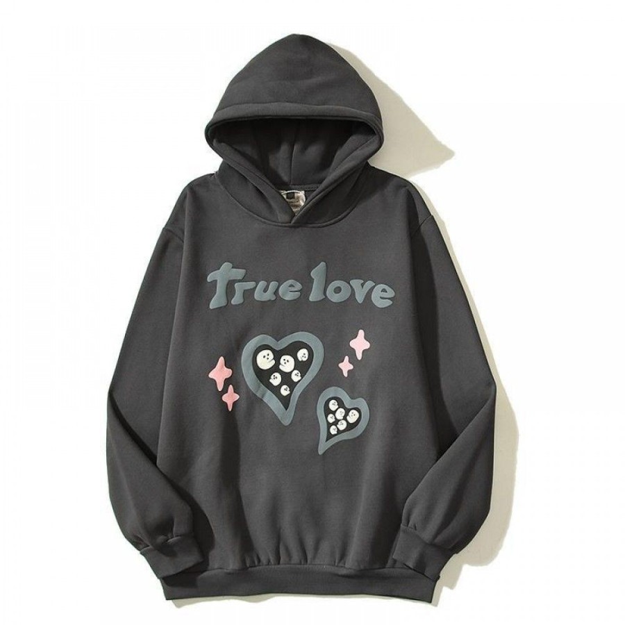 Men'S Favoshape | Hip Hop Streetwear Unisex True Love Is Hard To Find Hoodie Gray