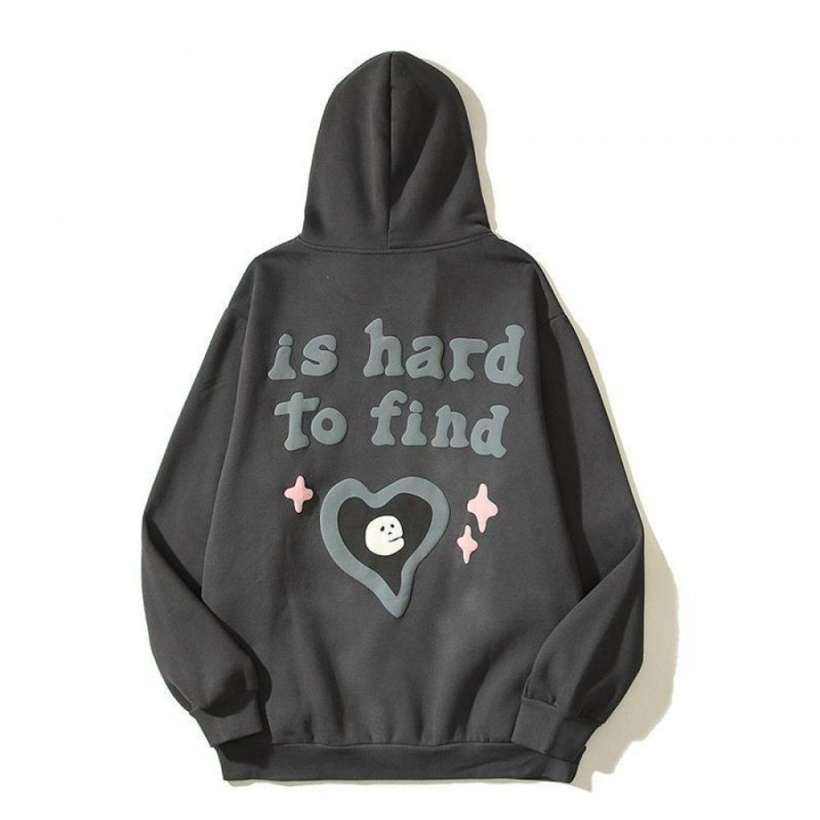 Men'S Favoshape | Hip Hop Streetwear Unisex True Love Is Hard To Find Hoodie Gray