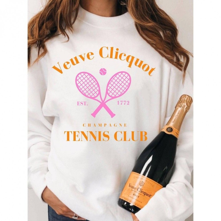 Women'S Favoshape | Women'S Champagne Tennis Club Crewneck Sweatshirt