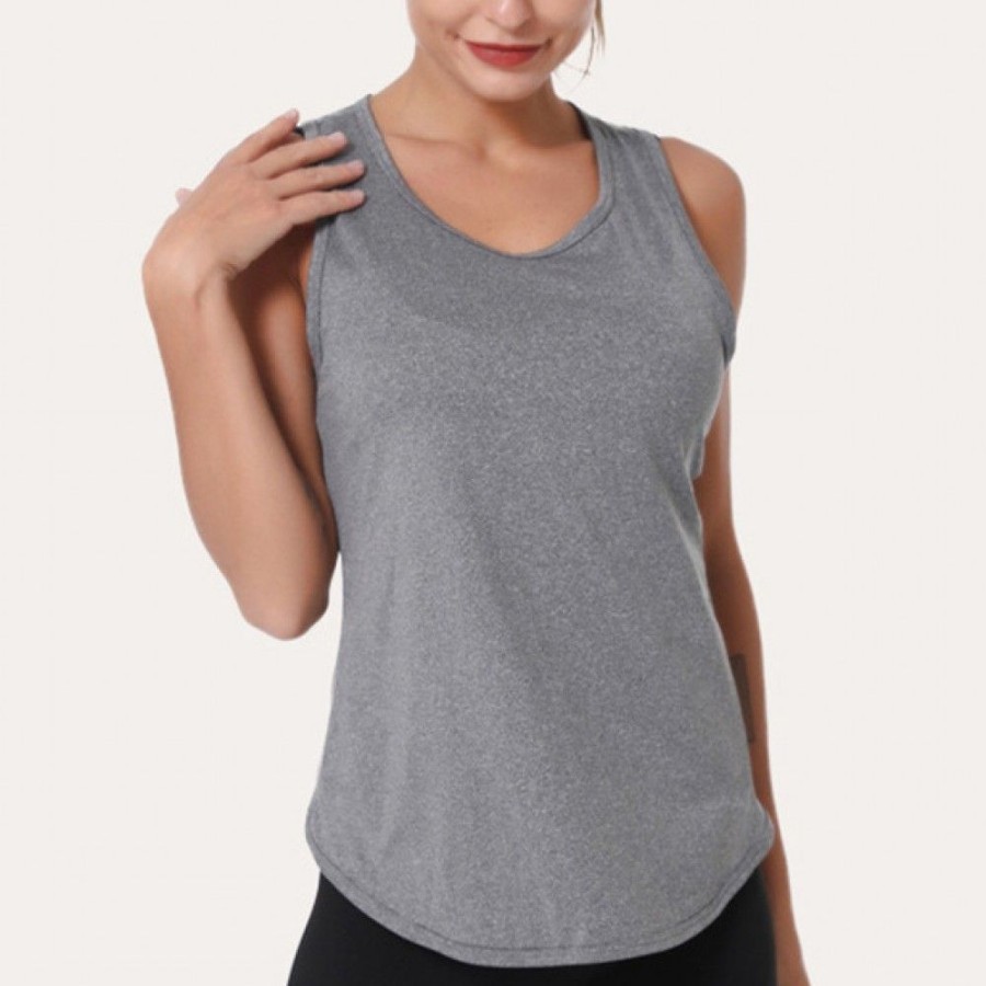 Women'S Favoshape | Women'S Cross Back Solid Sleeveless Quick Dry Sport Tank Tops