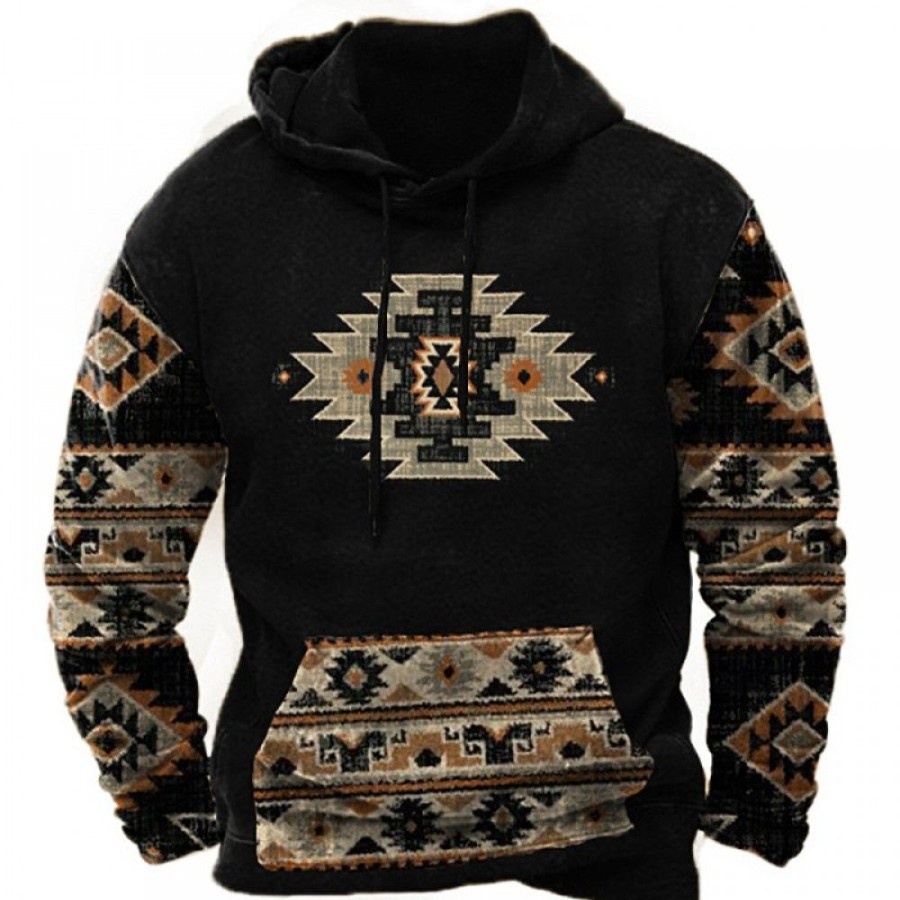 Men'S Favoshape | Men'S Ethnic Style Geometric 3D Print Hoodie