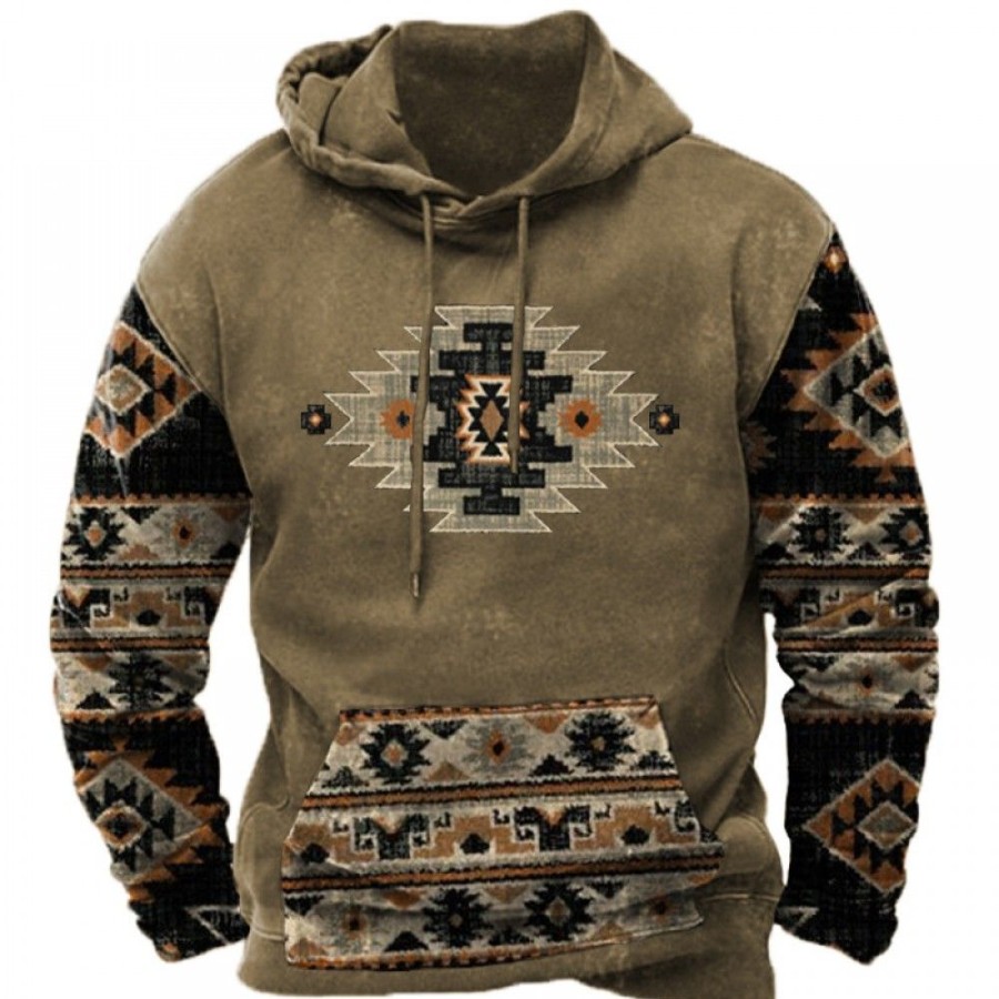 Men'S Favoshape | Men'S Ethnic Style Geometric 3D Print Hoodie