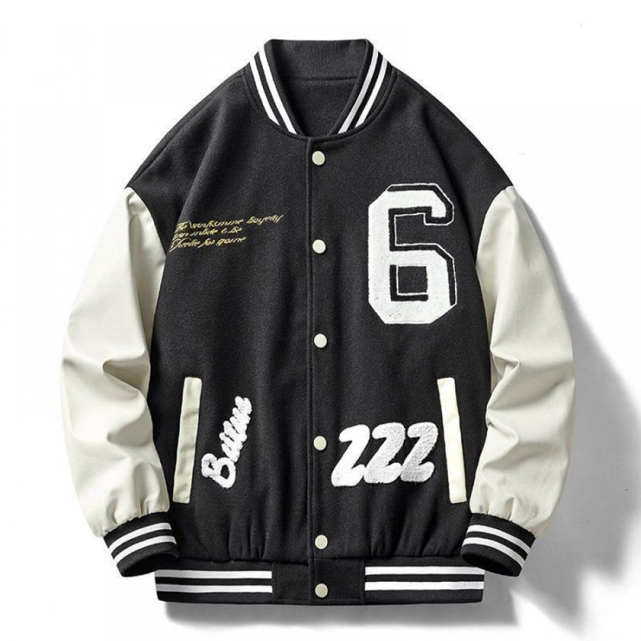 Men'S Favoshape | Unisex Classic Varsity Baseball Bomber Jacket