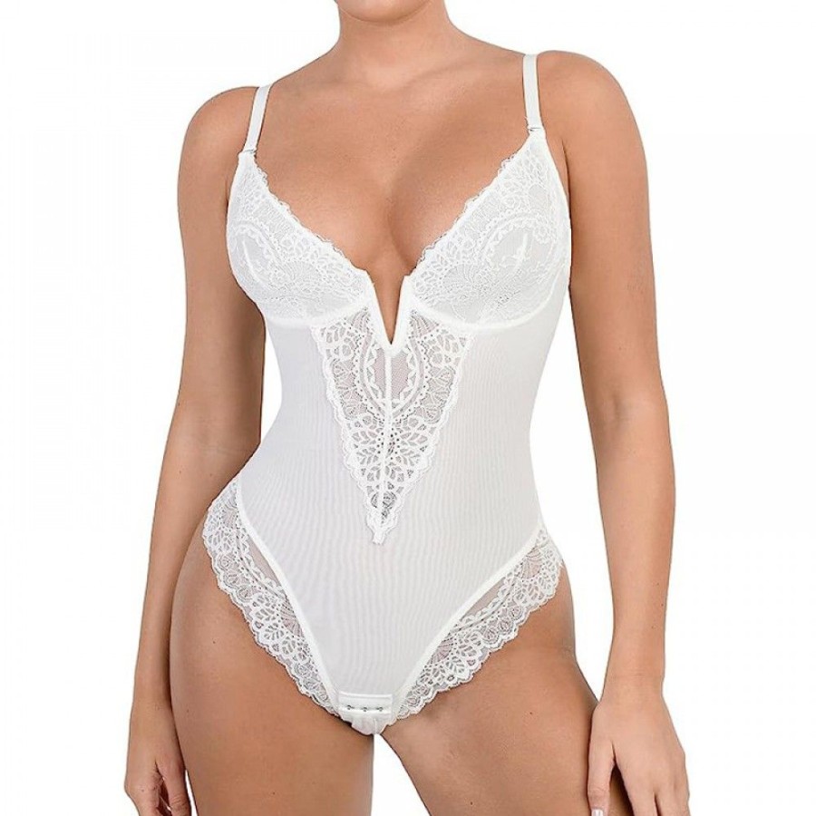 Shapewear Favoshape | Women Breathable One Piece Bodysuit Sling Strap Halter Sculpting Shaping Butt Lifter Shapewear