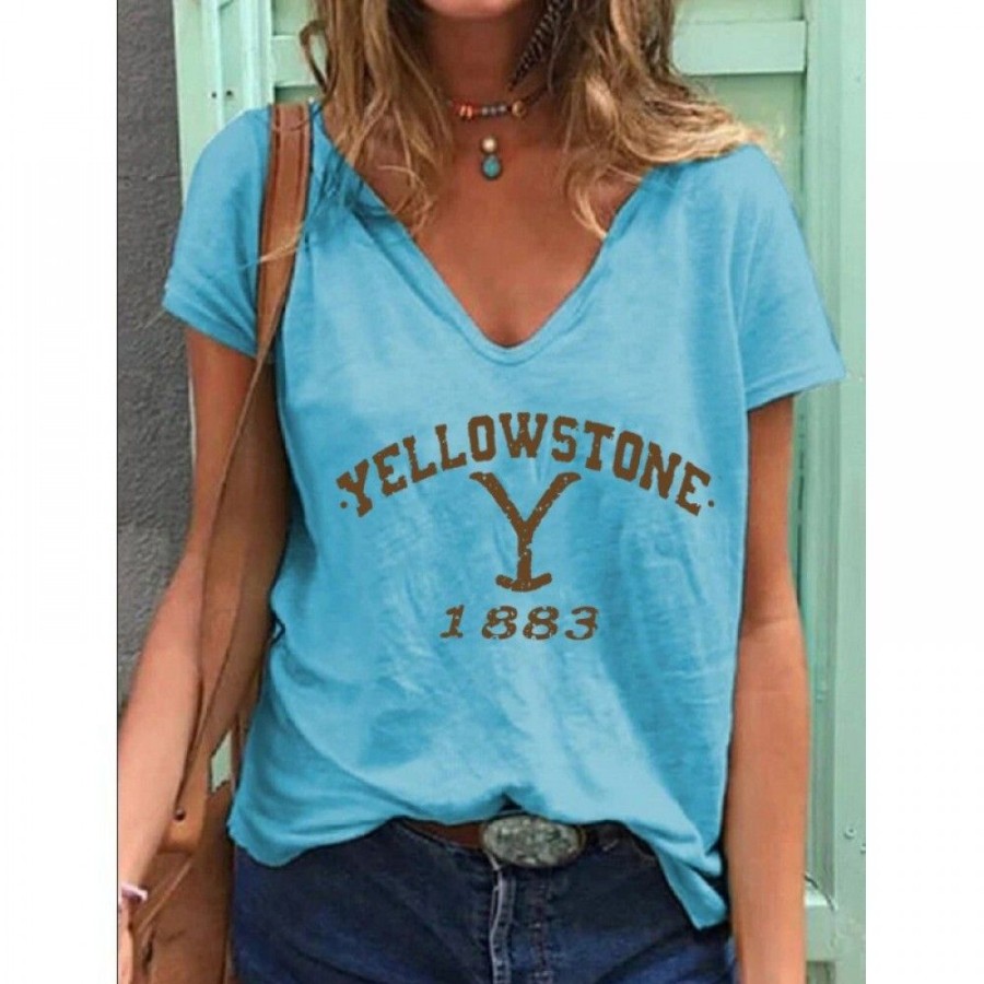 Women'S Favoshape | Women'S Vintage Stone 1883 Printed T-Shirt