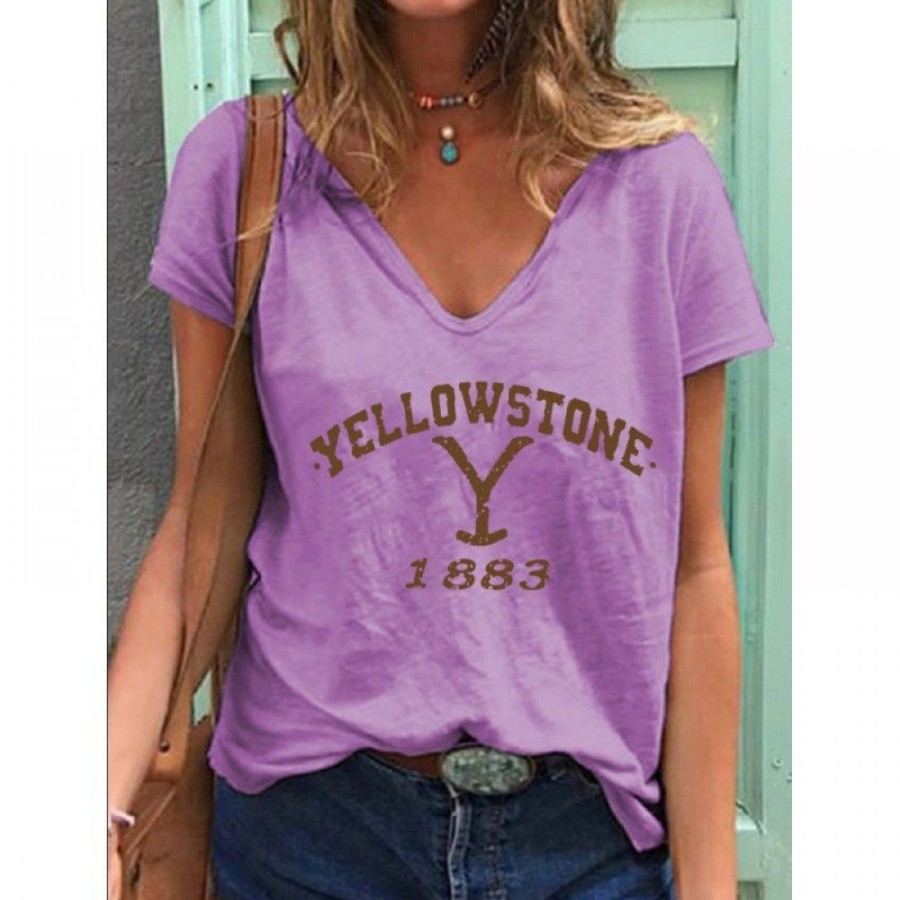 Women'S Favoshape | Women'S Vintage Stone 1883 Printed T-Shirt