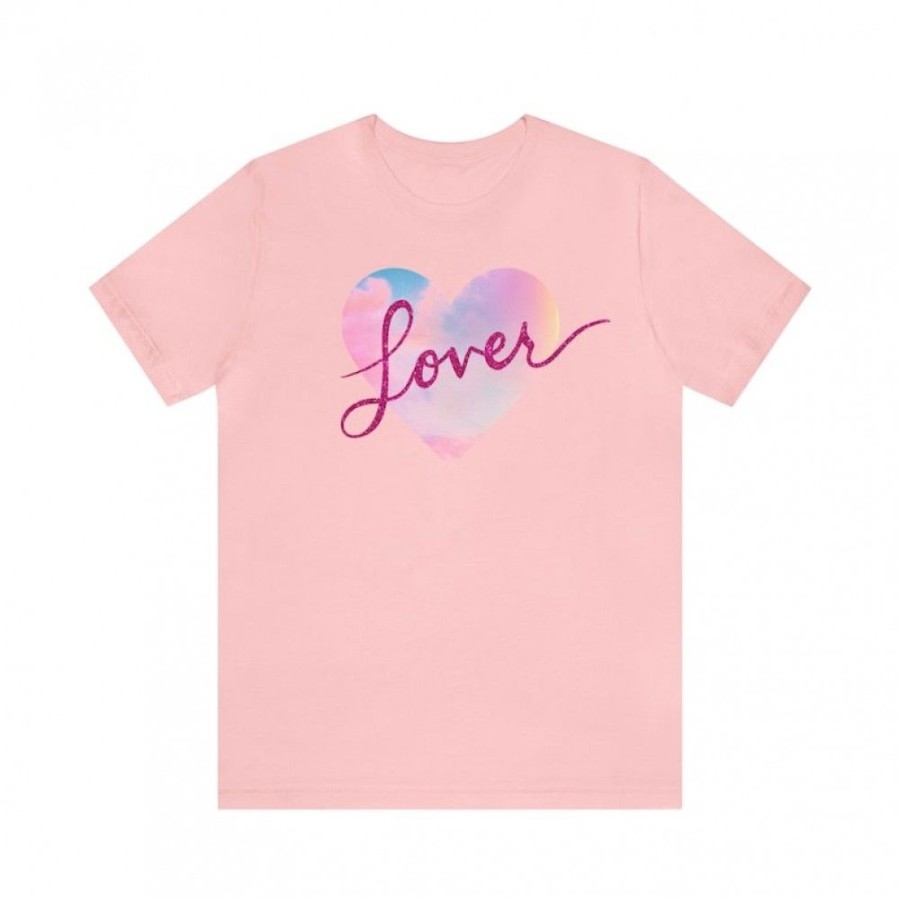 Women'S Favoshape | Women'S Lover Heart Printed Round Neck T-Shirt Pink