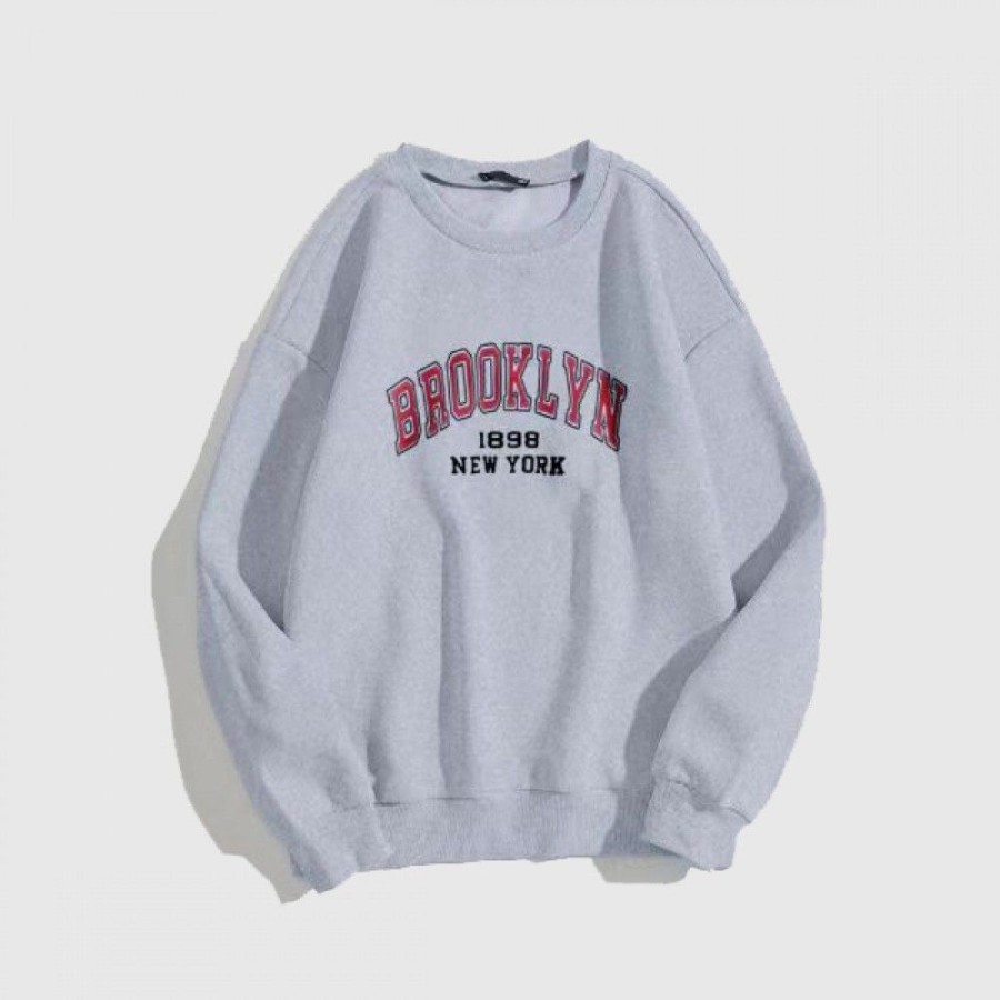 Men'S Favoshape | Women'S Distressed Brooklyn 1898 New York Crewneck Sweatshirt