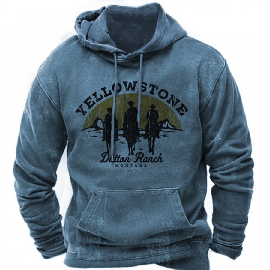 Men'S Favoshape | Men'S Yellowstone Dutton Ranch Distressed Hoodie