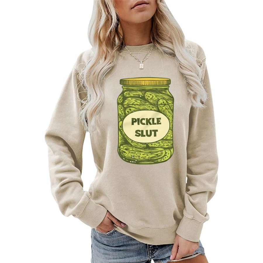 Women'S Favoshape | Women'S Pickle Slut Crewneck Sweatshirt