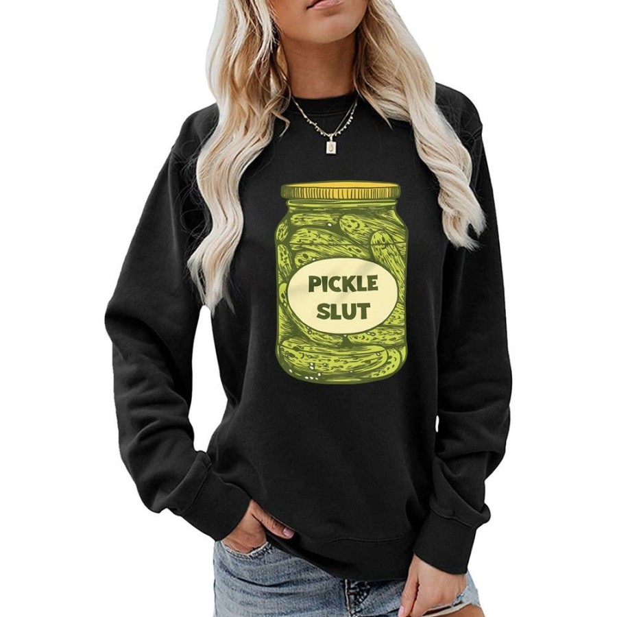 Women'S Favoshape | Women'S Pickle Slut Crewneck Sweatshirt