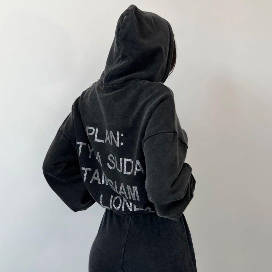 Women'S Favoshape | Women'S Distressed Plan Tyda Suda Tam Siam Millionaire Hoodie