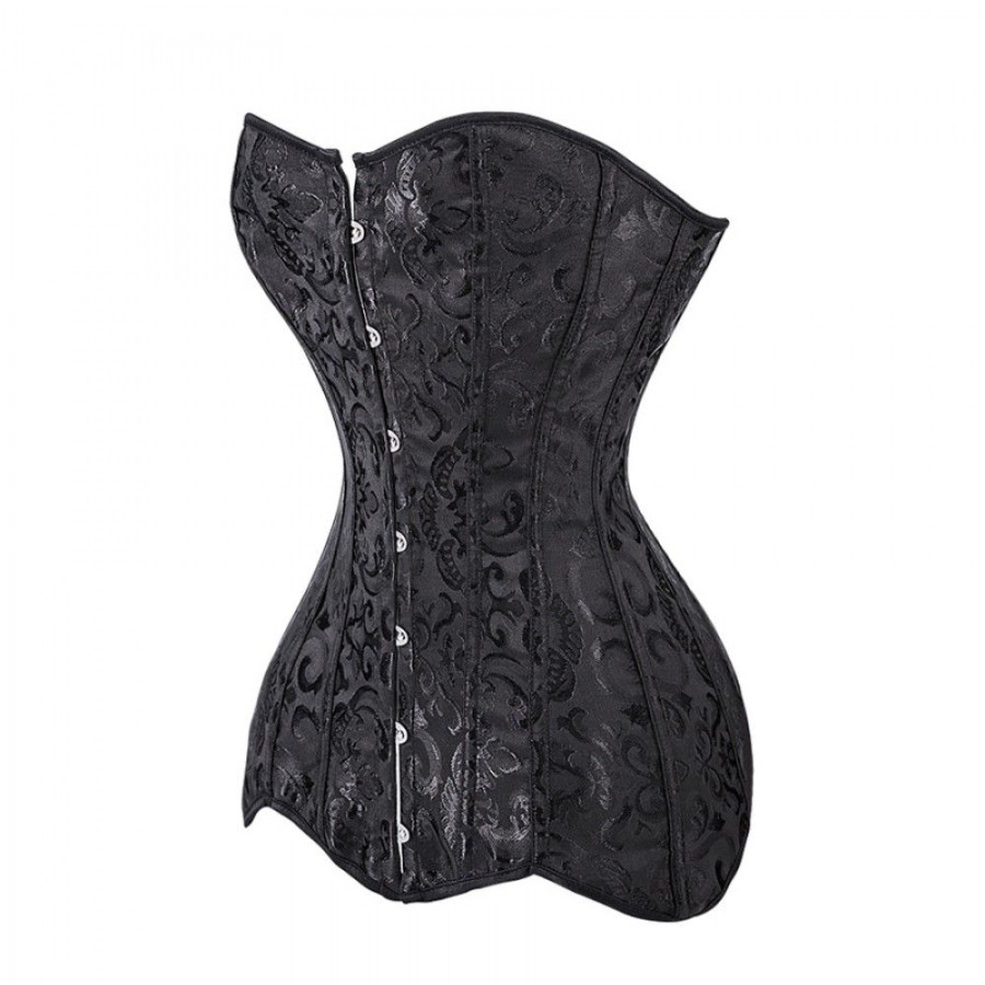 Corsets Favoshape | Women'S Jacquard Steel Boned Gothic Bustier Steampunk Long Overbust Corset