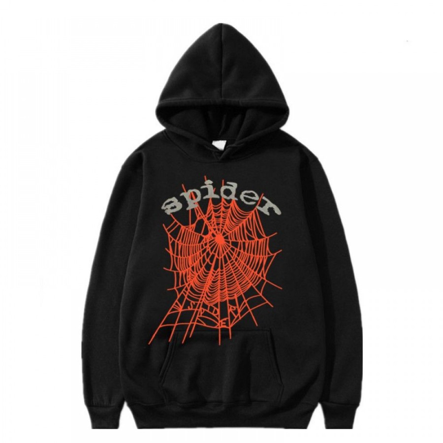 Men'S Favoshape | Unisex Streetwear Hip Hop Spider Web Hoodie