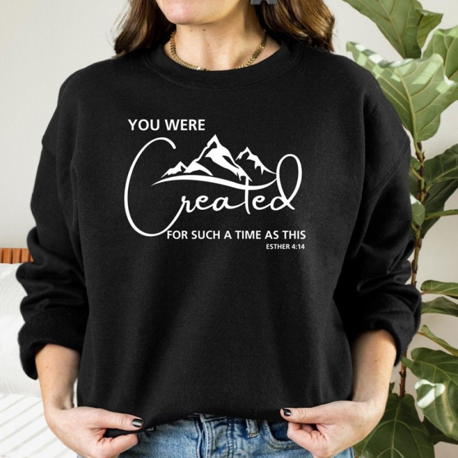 Women'S Favoshape | You Were Sealed For Such A Time As This Printed Casual Sweatshirt Black