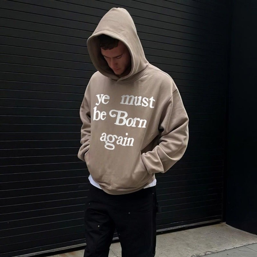 Men'S Favoshape | Hip Hop Streetwear Ye Must Be Born Again Hoodie