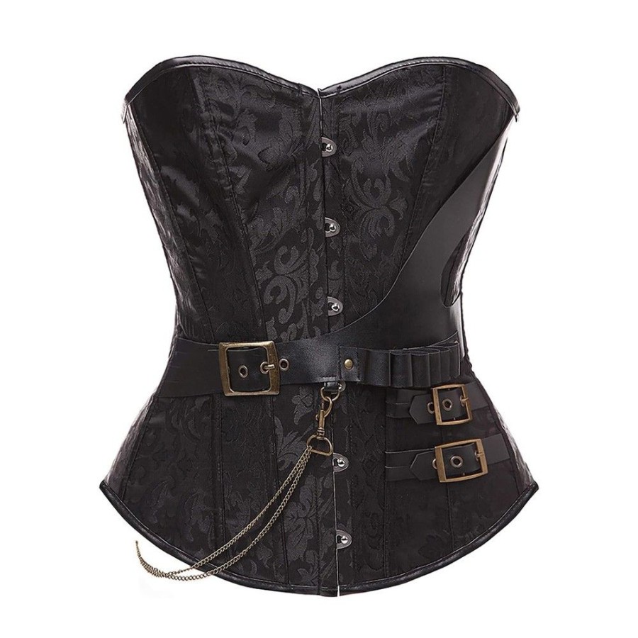 Corsets Favoshape | Women'S Gothic Lace Up Boned Corset Steampunk Waist Cincher Basque Bustier