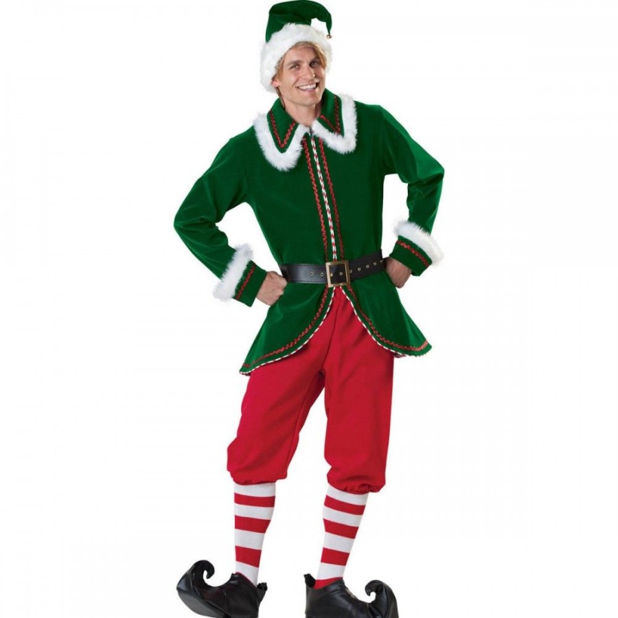 Christmas Favoshape | Men'S Santa Elf Cosplay Costumes Christmas Santa Helper Costume Green