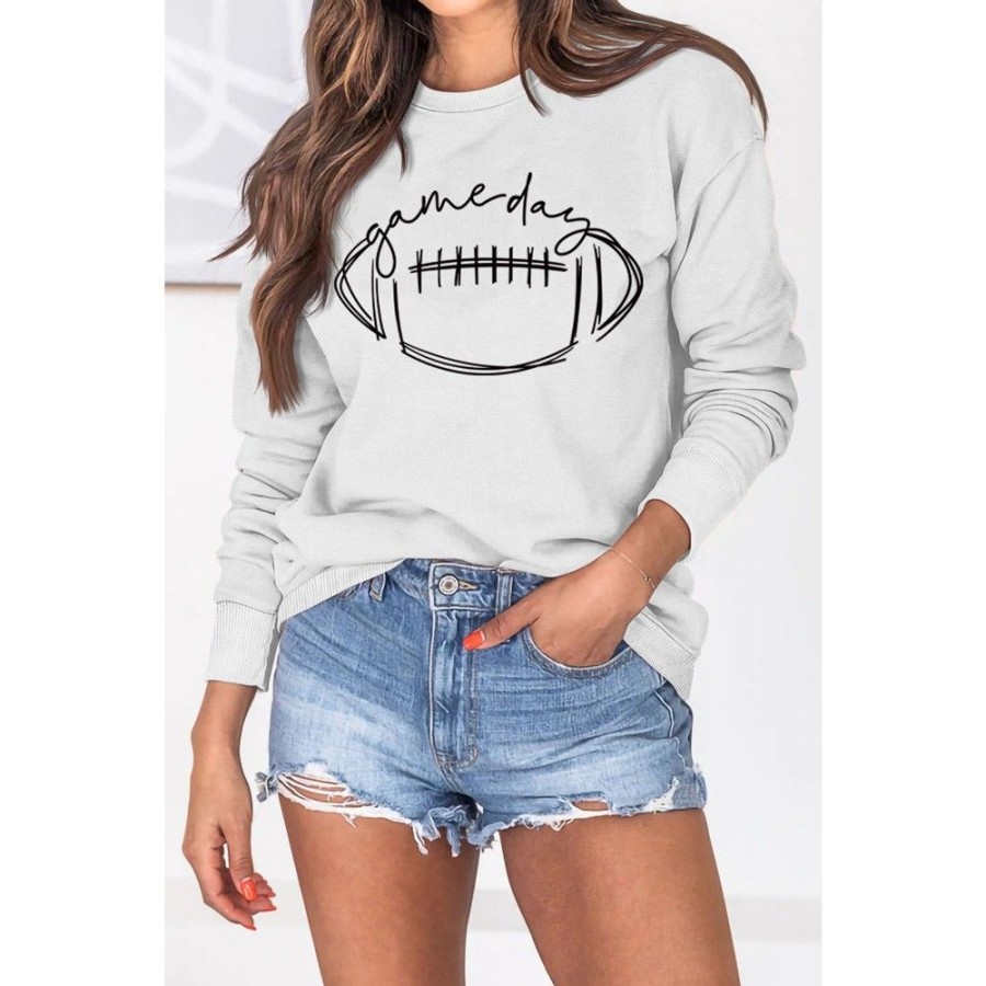 Women'S Favoshape | Women'S Game Day Football Season Crewneck Sweatshirt