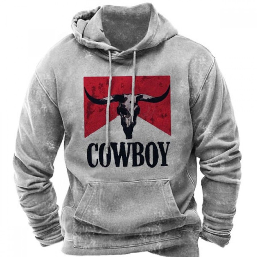 Men'S Favoshape | Men'S Vintage Cowboy Oversized Hoodie