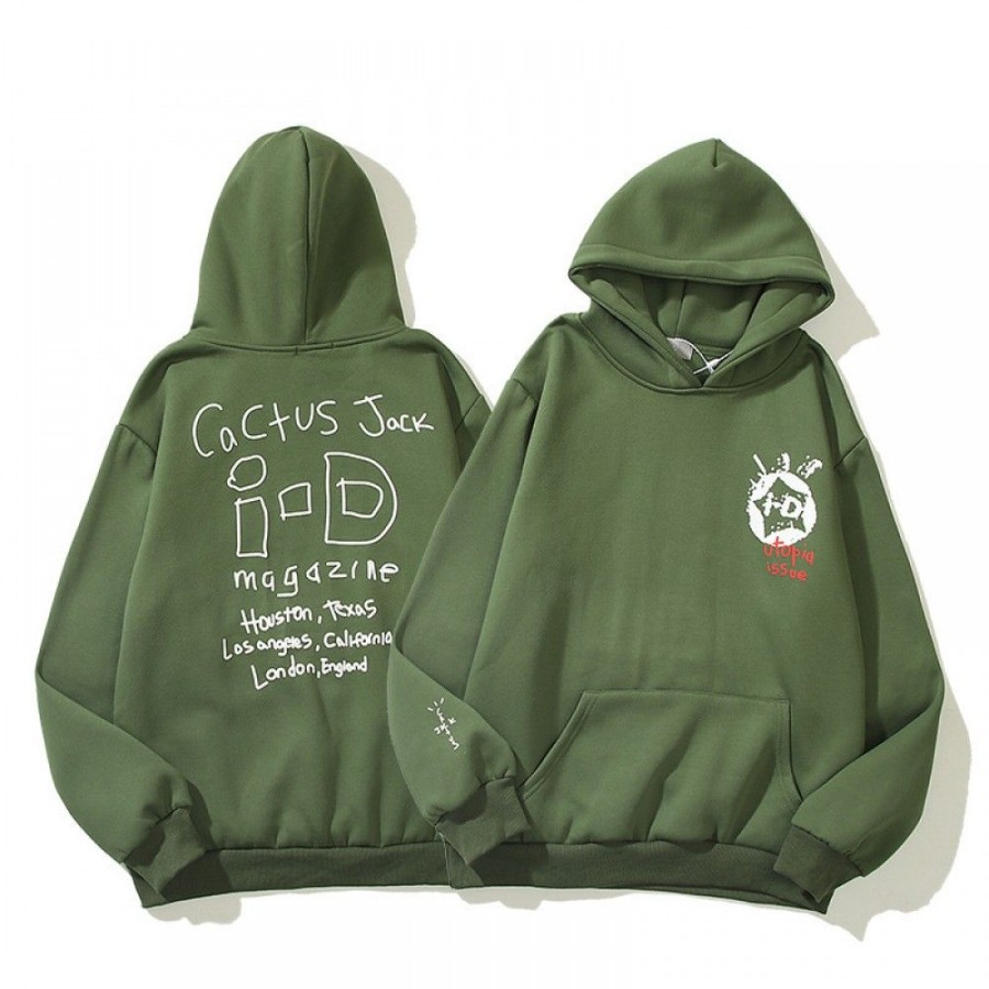 Men'S Favoshape | Unisex Hip Hop Streetwear Oversized Utopia Issue Hoodie Green