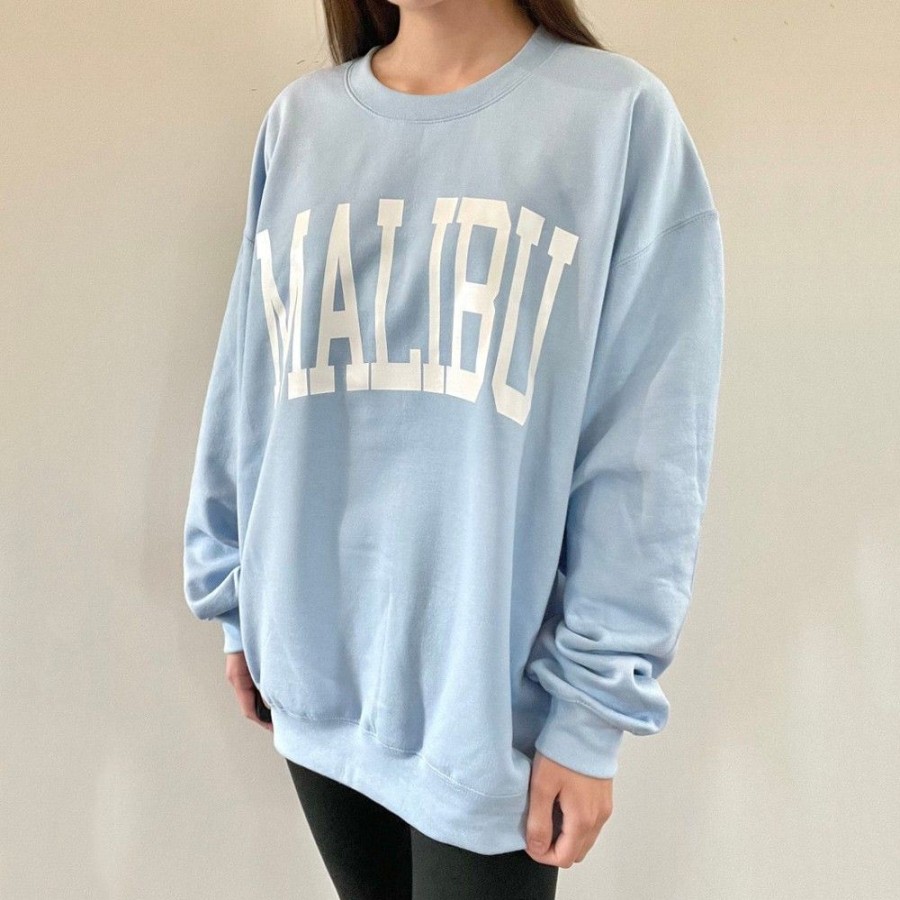 Women'S Favoshape | Women'S Malibu Seaside Crewneck Sweatshirt Blue