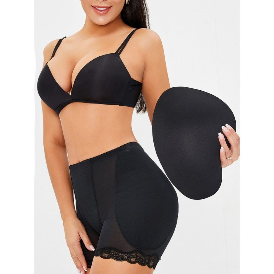 Shapewear Favoshape | Butt Lifter Plus Size Seamless Paddedfirm Control Shorts And Panties Black