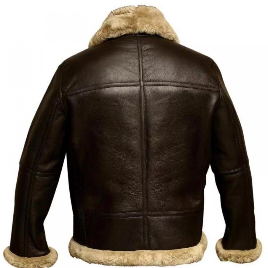 Men'S Favoshape | Men'S British Artificial Sheepskin Shearling B3 Aviator Bomber Jacket