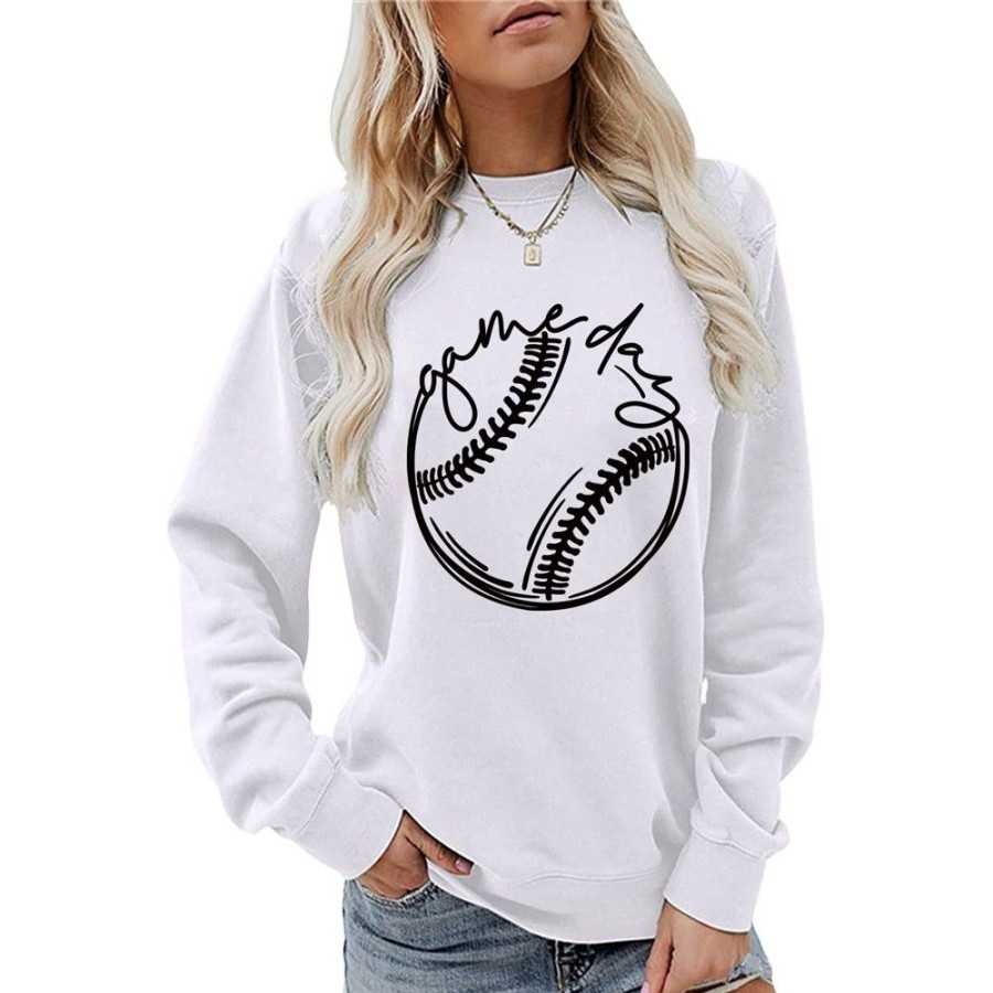 Women'S Favoshape | Women'S Game Day Baseball Season Crewneck Sweatshirt